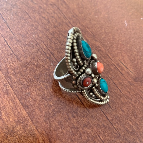 Boho Turquoise ring - Picture 4 of 5